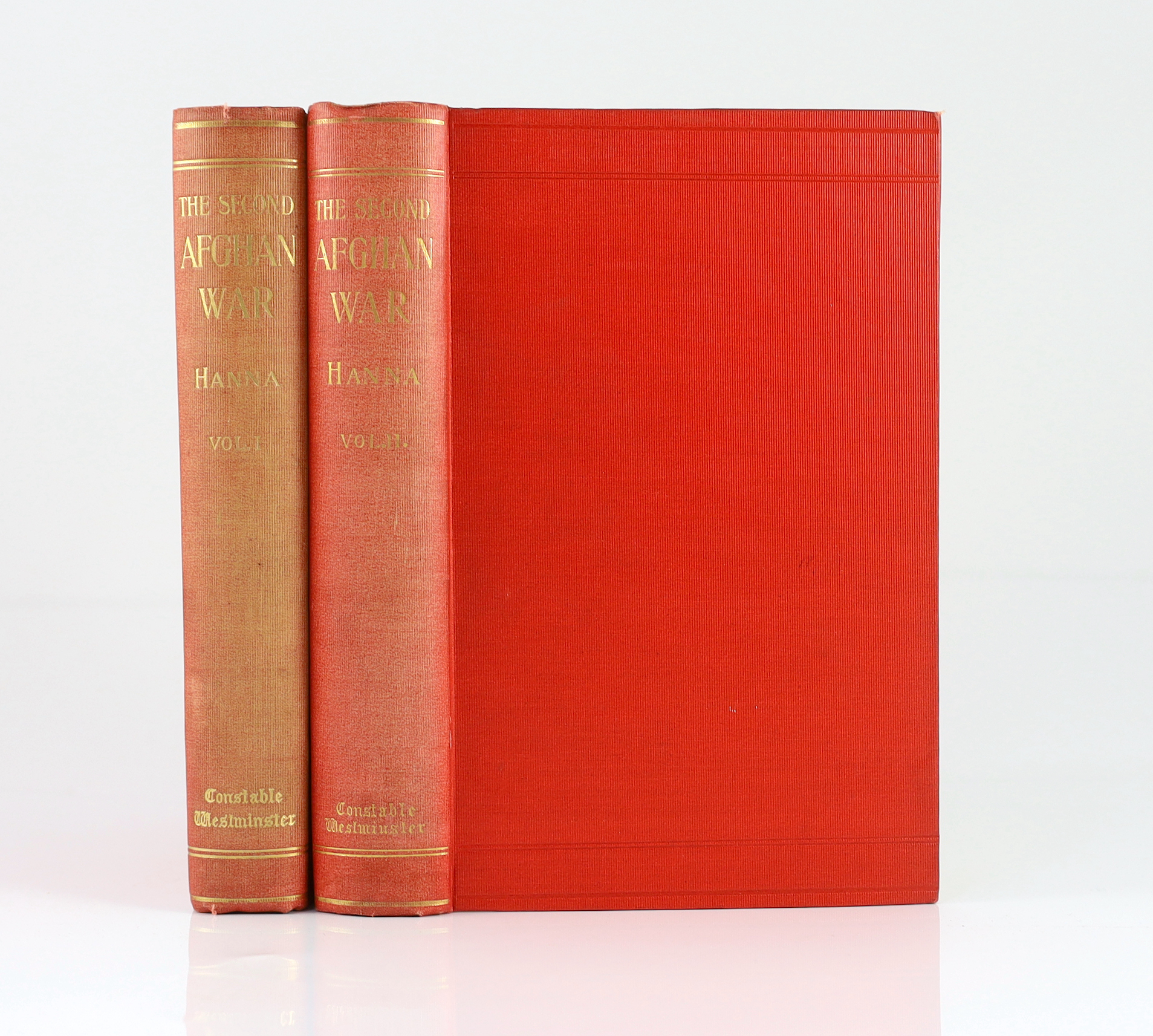 Hanna, Col. H.B. - The Second Afghan War....its causes, its conduct and its consequences. 2 vols. 3 folded maps; publisher's gilt cloth (almost entirely unopened). 1899-1904